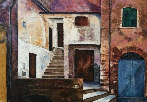 Corte, olio su tela e carta di Piermancini, 2006