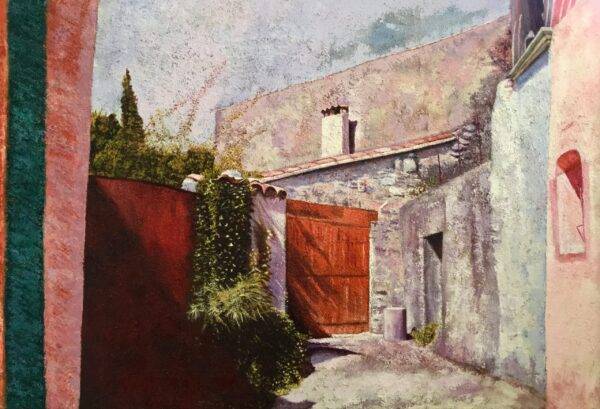 Cortile 1, olio su tela e carta di Piermancini, 2011