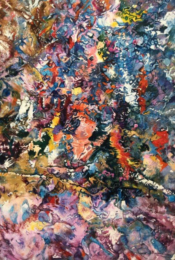 Esplosione 2, olio su tela e carta di Piermancini, 2008