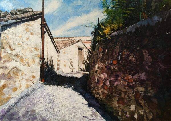 L'ombra, olio su tela e carta di Piermancini, 2005