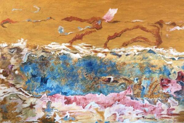 La memoria del tempo 1, olio su tela e carta di Piermancini, 1999