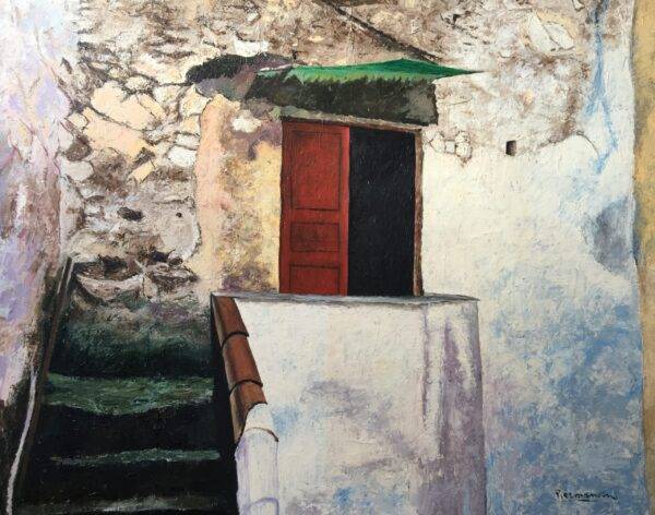 La scala, olio su tela e carta di Piermancini, 2005