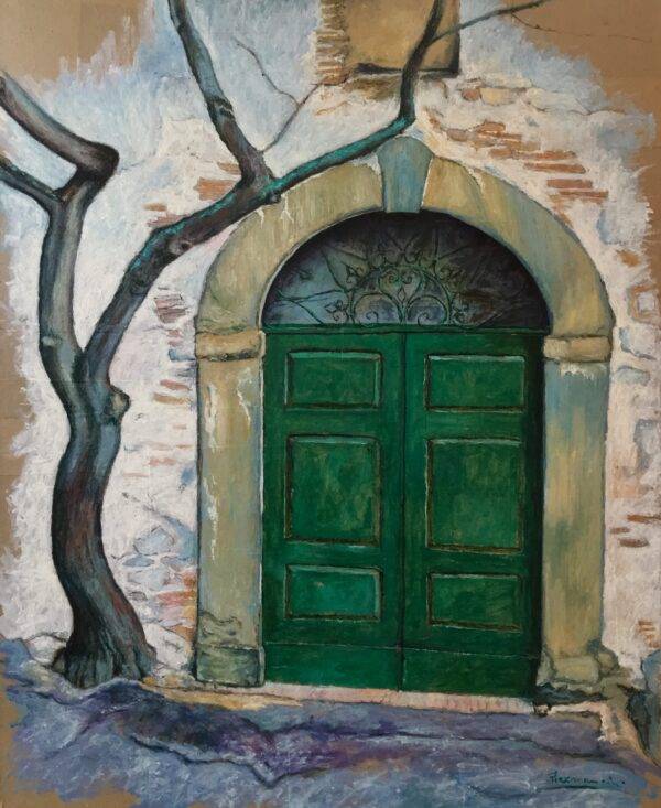 La sentinella, olio su tela e carta di Piermancini, 1999