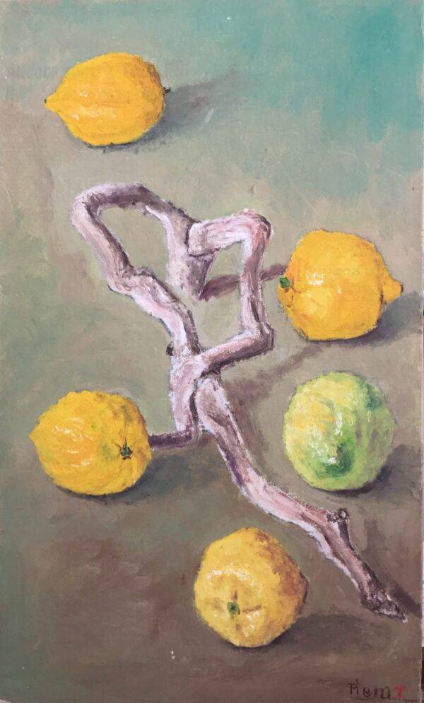 Limoni, olio su tela e carta, 1977