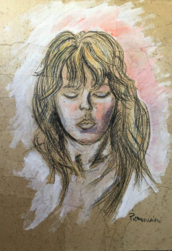 Mari, carboncino su tela e carta di Piermancini, 1980