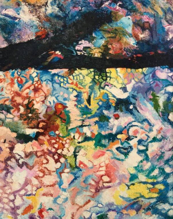 Penetralia 14, olio su tela e carta di Piermancini, 2015