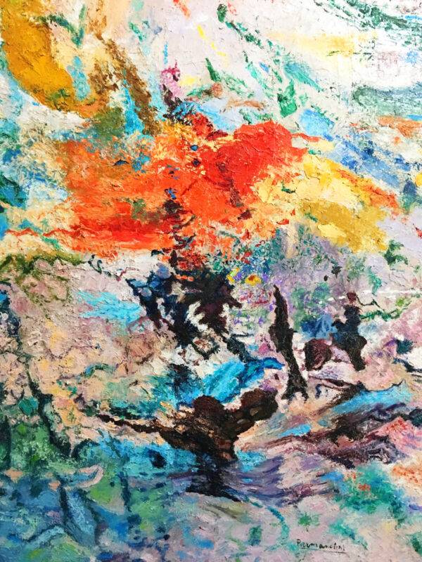 Penetralia 16, olio su tela e carta di Piermancini, 2015