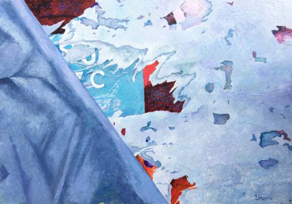 Sogni strappati, olio su tela e carta di Piermancini, 2019