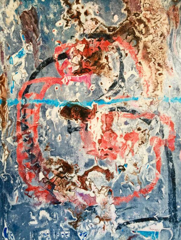 Pensieri, olio su tela e carta di Piermancini, 2005